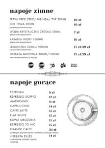 Nova Dębina menu